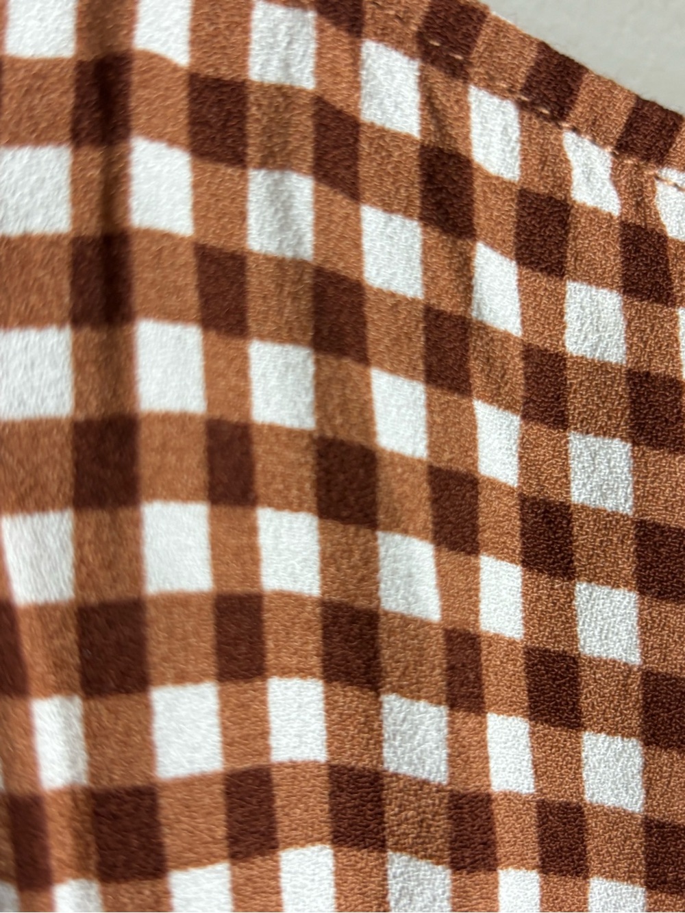 Reformation Brown and White Gingham Button-Front Tunic - Picture 9 of 11